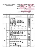 Đáp án kì kiểm tra số 2 môn Đại số Lớp 9 - Năm học 2018-2019 - Trường THCS Hòa Khánh